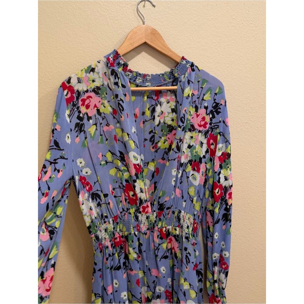 Tuckernuck byTiMo Floral Long-Sleeve Smocked Waist Dress in Lavender Blue XL - Picture 8 of 15
